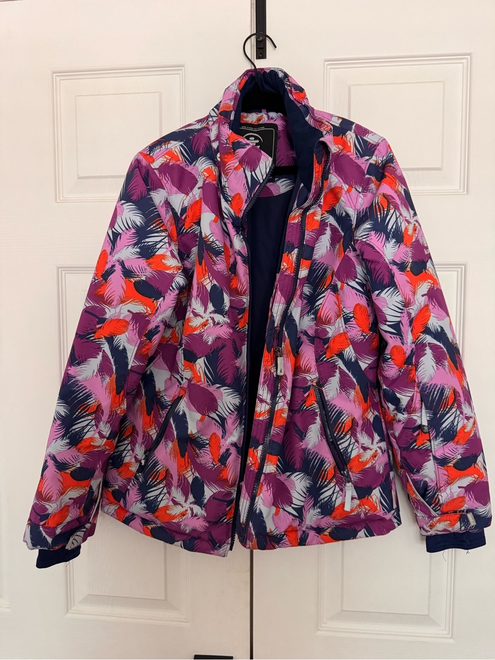 Kamik girls Purple Floral-Print Ski Jacket like new